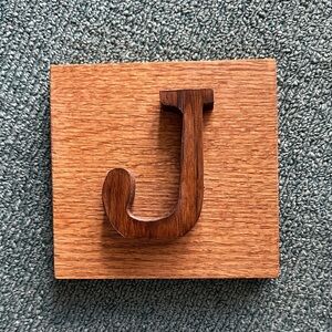 Homemade Wooden Letter 'J' Decor